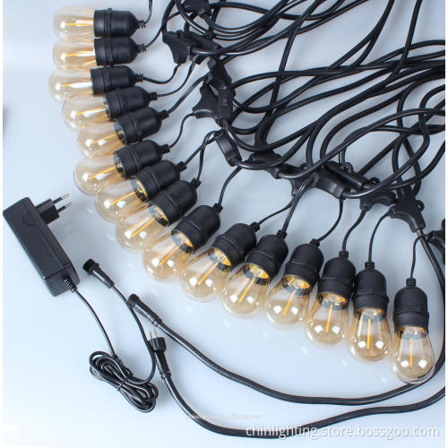 Commercial grade Holiday XMAS Wedding decorative string lights S14 Edison filament bulbs